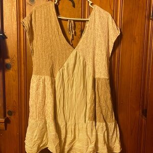 American Eagle Outfitters Tan and Cream Maxi Dress